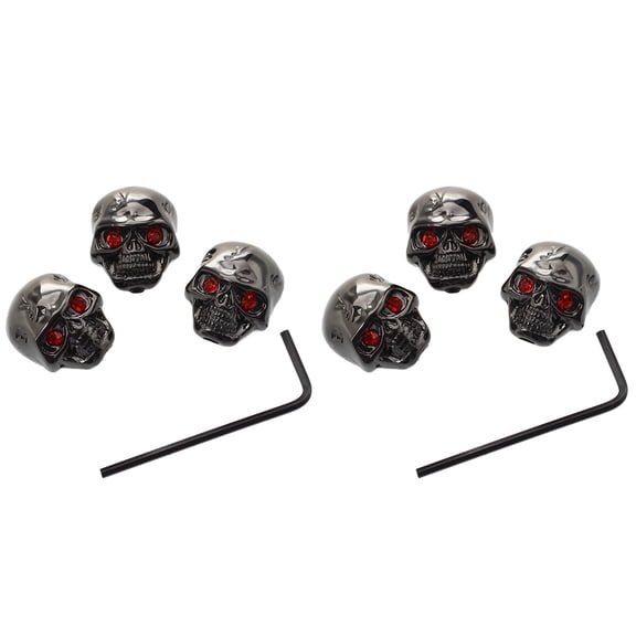 6Pcs Electric Guitar Skull Head Volume Control Knobs---Black