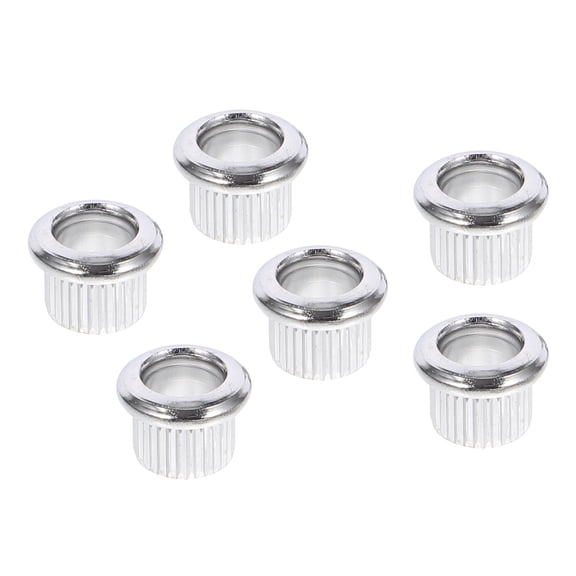 LITINKIMI 6Pcs Guitar Conversion Bushings Adapter Ferrule Plated Silver Metal Replacement