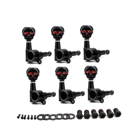 6Pcs Electric Guitar Strings Skull Button Tuning Peg Keys Tuner Machines Head for Acoustics Guitar Easy to Use