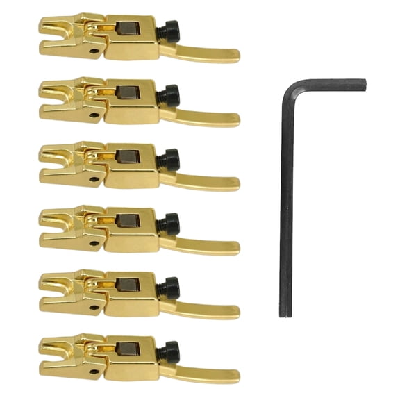 6Pcs Electric Guitar Tremolo Bridge Saddles Metal Guitar Locked String Saddles