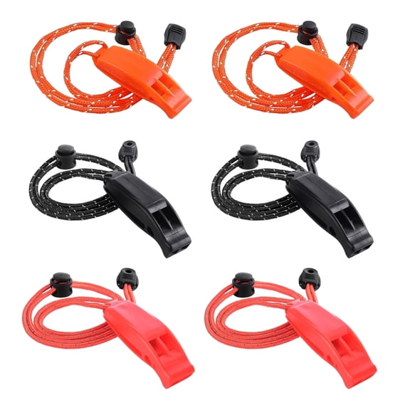 6Pcs Emergency Whistling with Bright Color Double Pipe Whistling Enduring