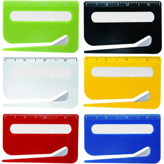 6Pcs Envelope Opener ,Letter Opener with Concealed Blade, Scale and Magnifying Glass,Suitable for Office Workers and Students to Open Envelopes