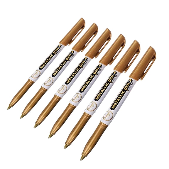 6Pcs Epoxy Resin Paint Highlight Pen Metallic Permanent Marker Pen 0.7mm EF Tip