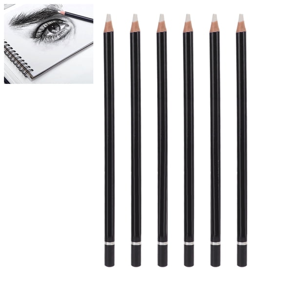 6Pcs Eraser Pencil Set Easy Erasion Comfortable Grip Wide Application Eraser Pen for Sketch Illustration