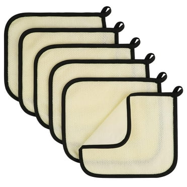 6Pcs Exfoliating Wash Cloths for Body Scrub and Face Clean, Dual-Sided Exfoliating Wash Towels Bath Washcloths for Men Women Skin Massage Spa - Rough Exfoliating Side and Soft Terry Side