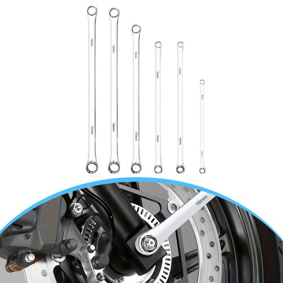 6Pcs Extra Long Box End Wrench Set Chrome Vanadium Steel 8-21mm for Car Repairs