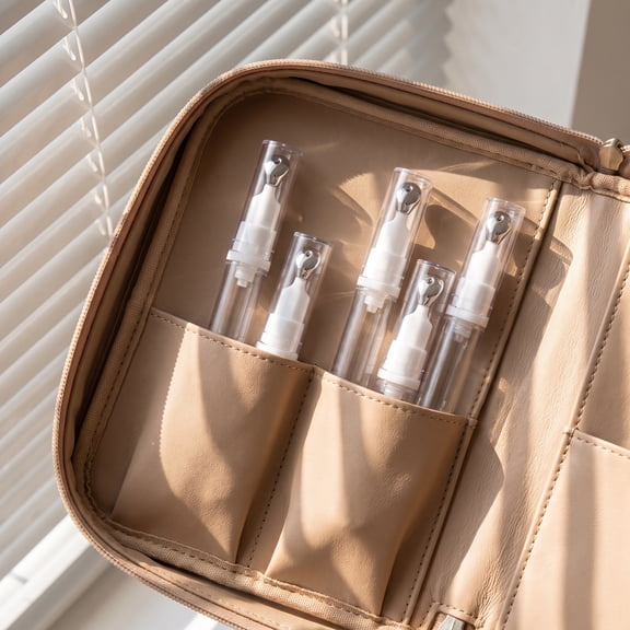 YOSADIER Set of 6 Transparent Refillable Roller Bottles with Metal Massage Applicator for Eye Cream and Skincare
