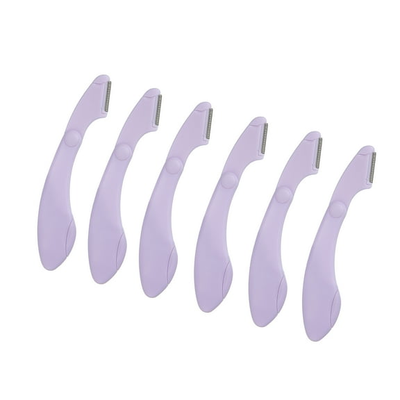 6Pcs Eyebrow Razor Facial Razor Brow Shaper Eyebrow Trimmer Tool Purple ABS Stainless Steel