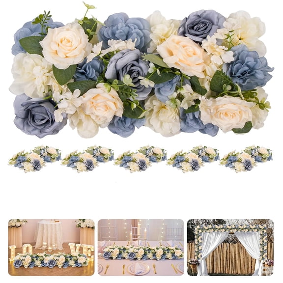 6Pcs Fabric Flower Wedding Arch Decor Kit - Includes 50 Ties, Artificial Greenery & Drape Backdrop Set for Ceremony, Photo Booth, Party
