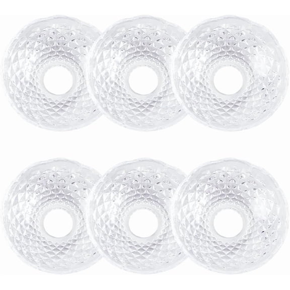 6Pcs Faceted Chandelier Bobeches Candle Holder Bobeche 4 Side Holes 4 Inch Acrylic Clear Replacement Elegant Lamp Candlestick Shade for Hanging Home Restaurant Wedding Birthday Party Decor 6pcs