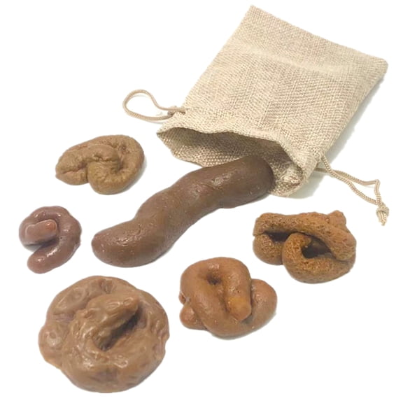 6Pcs Fake Poop Realistic Fake Turd Shits Floating Fake Dog Poop Funny Joke Tricky Toys Prank Props with Drawstring Bag for Halloween April Fools' Day Party Favor 6 Different Shapes