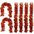 thumbnail image 1 of 6Pcs Fall Maple Leaves Garland, Artificial Autumn Vine for Decor, Hanging Decor for Mantle Door Fireplace Festival, Nanoei 6X Wreath D, 1 of 7