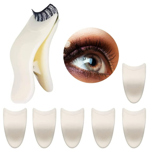 6Pcs False Eyelashes Applicator Tool, Artificial Eyelash Auxiliary Clip, Magnetic Eyelashes Applicator Helper Tool, Reusable Lash Clip Makeup Tools Eyelash EyeCurler Partner