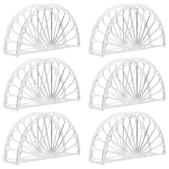 6Pcs Fan-Shaped Plastic Napkin Stand for Home Kitchen Tables