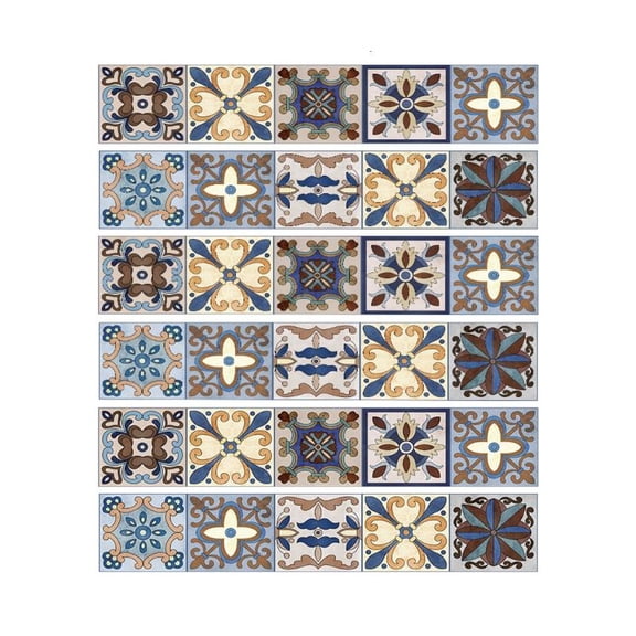 6Pcs Fancy Pattern Floor Stair Sticker PVC Waterproof Mural Decals Art Wallpaper