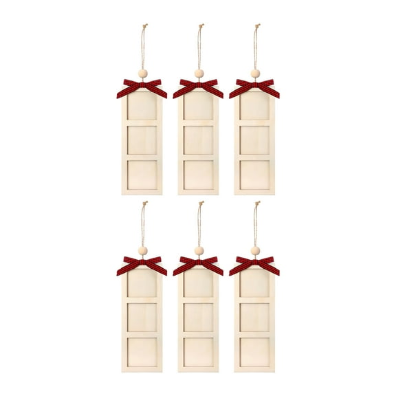 6Pcs Farmhouses Picture Frames Holiday Ornaments For Personalizing Gift Memory On Fireplaces Wall Or Christmas Tree