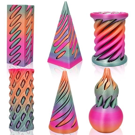 6Pcs Fidget Cone, 3D Printed ,for Stress Relief & Focus, Portable Sensory Gadget for Office & Home