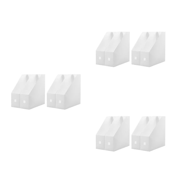 Foxnovo White Plastic Document Rack Vertical File Holder for Office Use 6Pcs