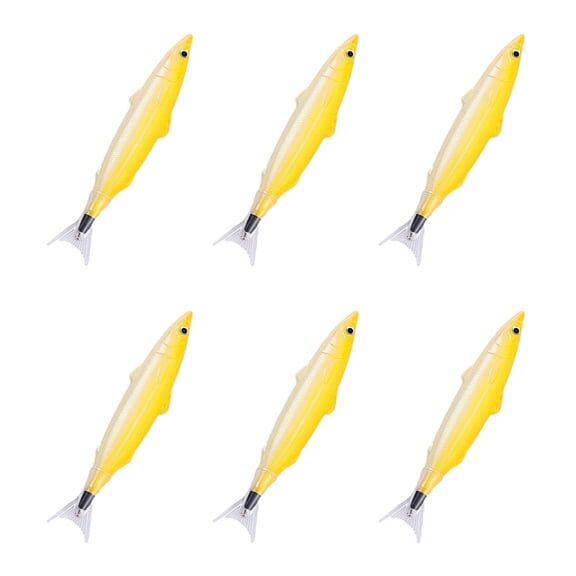 6Pcs Fish Shape Ballpoint Pen Fun Writing Pen 0.5mm Refillable Smooth to Write for Student Adult Writing Journaling