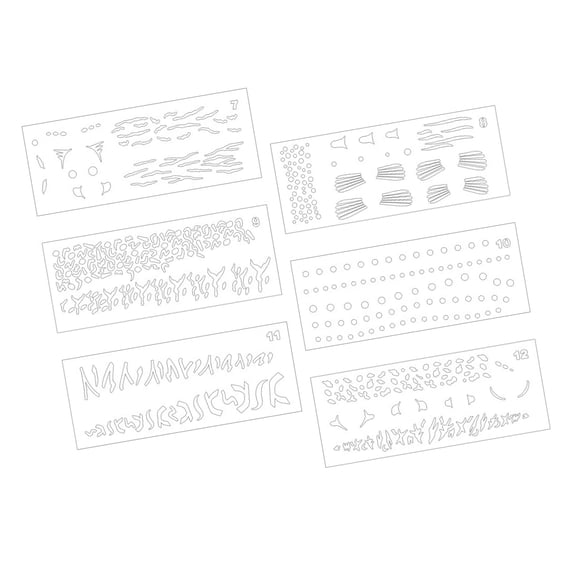 6Pcs Fishing Lure Stencils PVC Painting Templates For Handmade Fish Lure Painting on Paper Metal Glass Fabric Metal