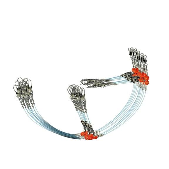 6Pcs Fishing Rigs Fishing Wire Leader Line Rigs with Swivels Nylon Wire Leader for Hooks Saltwater Fishing Tackle