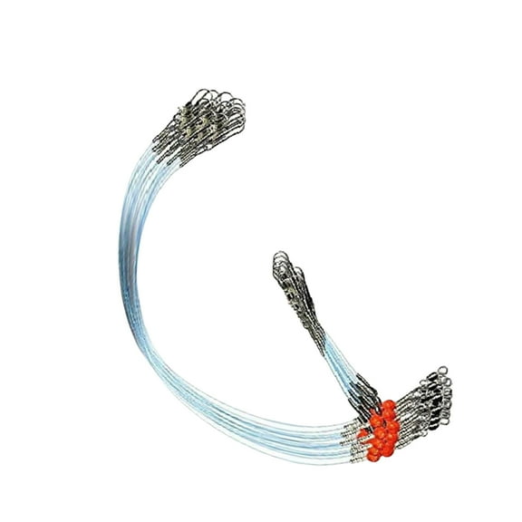 6Pcs Fishing Rigs Fishing Wire Leader Line Rigs with Swivels Nylon Wire Leader for Hooks Saltwater Fishing Tackle