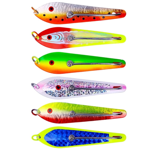 6Pcs Fishing Sequins Lures Baits Metal Fishing Lures, Spoons Hard Fishing Lures Fishing Spoons Lures Single Hook Set