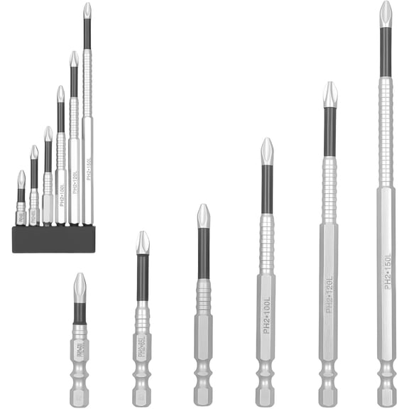 6Pcs Fixion Tools Drill Bits High Magnetic Screwdriver Drill Bit Set Anti Slip Bits for Drills K5 Impact Resistant Screwdriver Bit