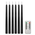 thumbnail image 1 of 6Pcs Flameless Black Taper Candles Flickering with 10-Key Remote Timer, Battery Operated LED Candlesticks Window, 1 of 10