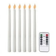 6Pcs Flameless Taper Candles Flickering with 10Key Remote Timer