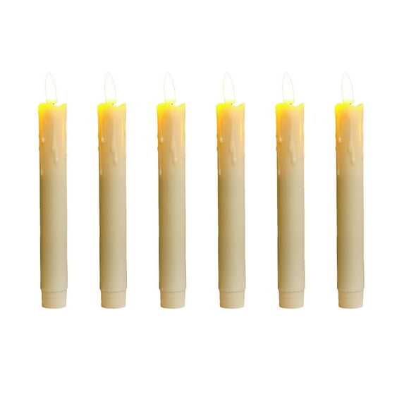 6Pcs Flameless Taper Candles with Remote, Timer, Dimmer, 7.5 Inches Warm White Led Candle Sticks with Flickering Light, Battery Operated Window Candles for Wedding Decoration