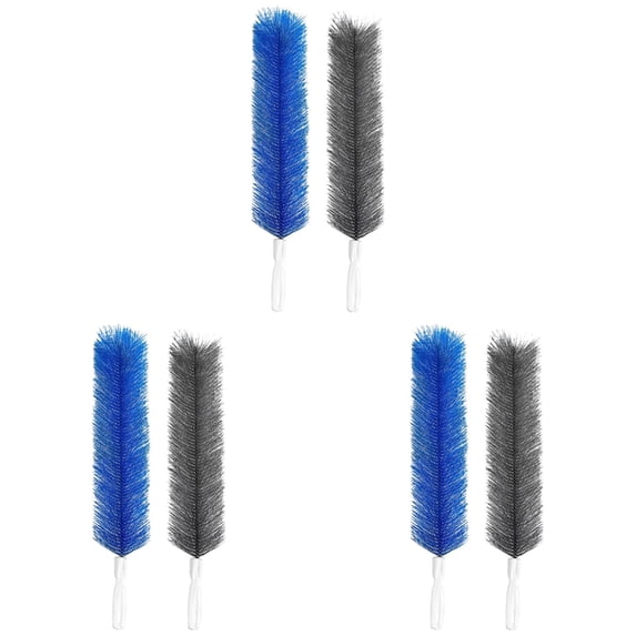 6Pcs Flexible Fan Duster Cleaning Brush, Bendable Microfiber Fan Blade Dust Brush, Reusable Bendable Home Dusting Brush, Bendable Static Dust Capture Brush with Comfort Grip Handles for Air Vents