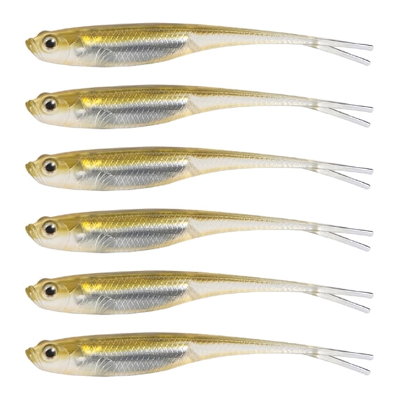 6Pcs Floating Soft Silicone Baits Fishing Lure Fork Tail Baits Soft Artificial Swimbait Fishing Tackles Enduring