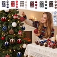 thumbnail image 1 of 6Pcs Flocking Christmas Ball Ornaments Set Shatterproof Xmas Tree Decorations, 1 of 9