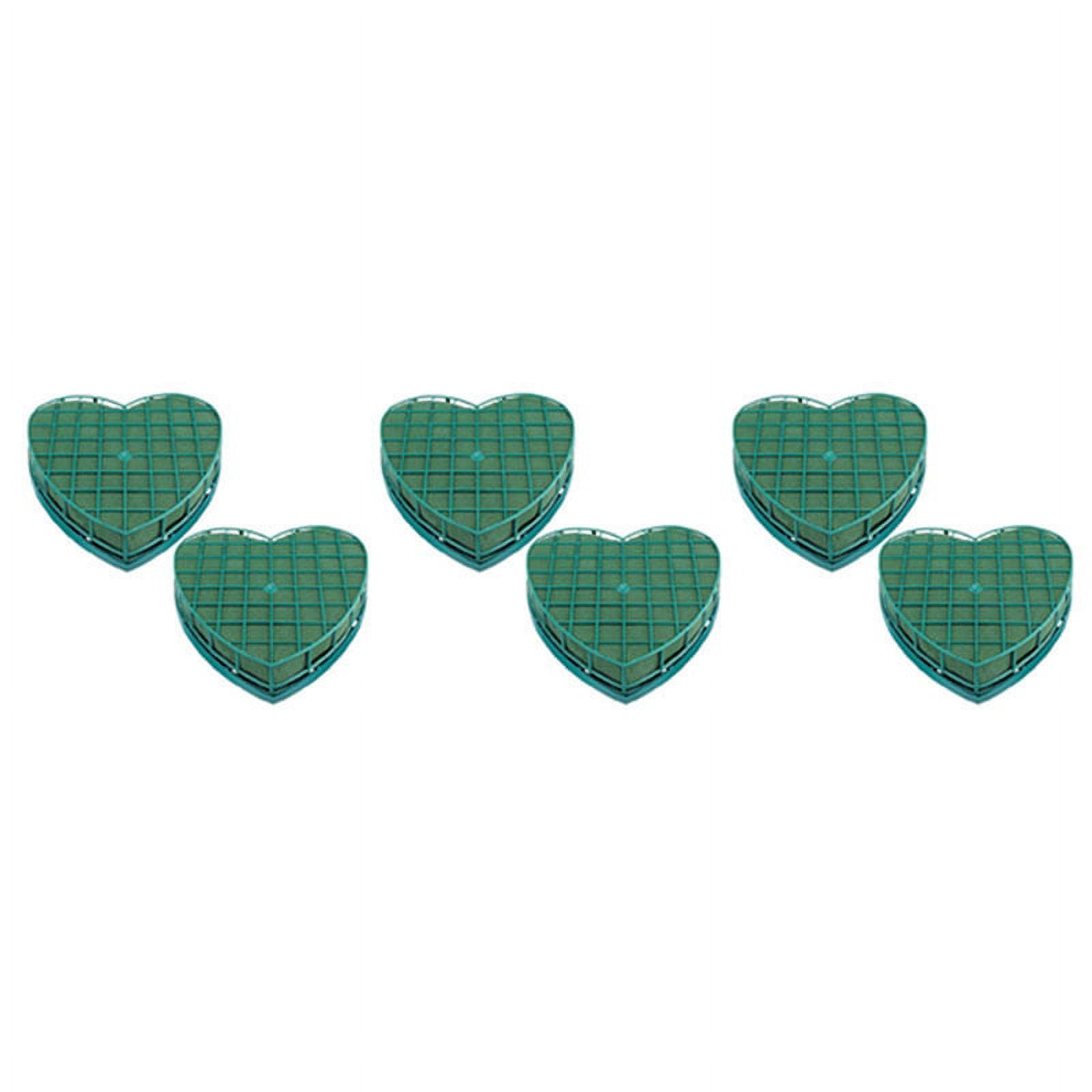 6Pcs Floral Foam Heart-Shaped Flower Holder with Floral Foam for Wedding Centerpiece Party Car Table Floral Arrangement