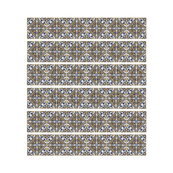 6Pcs Flower Pattern Tile Floor Stair Stickers Bathroom Kitchen Decoration Waterproof Mural Decals Art Wallpaper