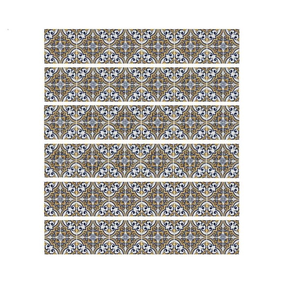 6Pcs Flower Pattern Tile Floor Stair Stickers Waterproof Mural Decals Wallpaper