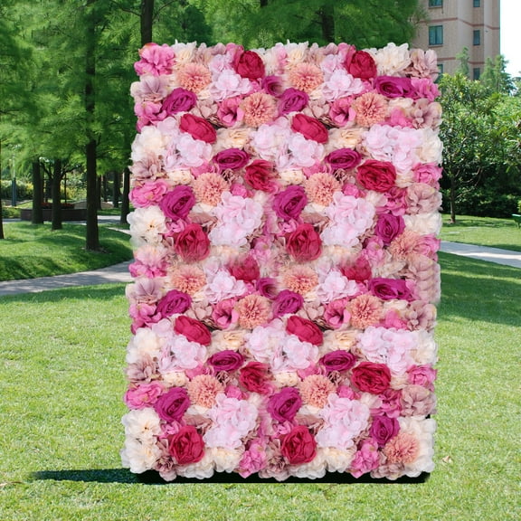 6Pcs Flowers Wall Panels 3D Home Artificial Flower Wedding Wall Background Silk Rose Mat for Party Backdrop Wall Decor Shop Photo Backdrop Floral Wall Arrangement