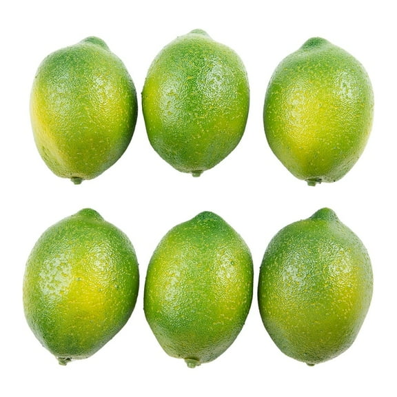 6Pcs Foam Artificial Lemons Fake Fruit for Wedding Tables, Photography Props, For Home Decoration and Crafting (Green)