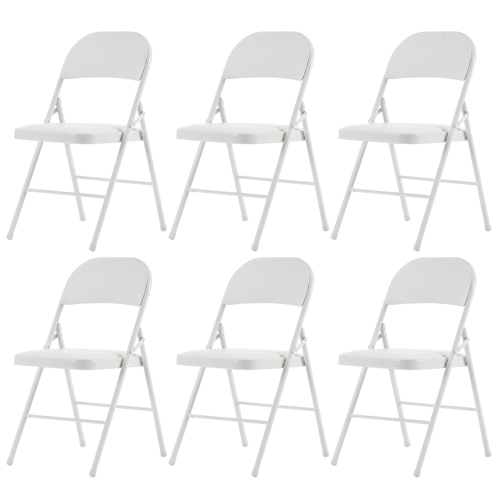 6Pcs Foldable Chairs for Convention & Exhibition, White