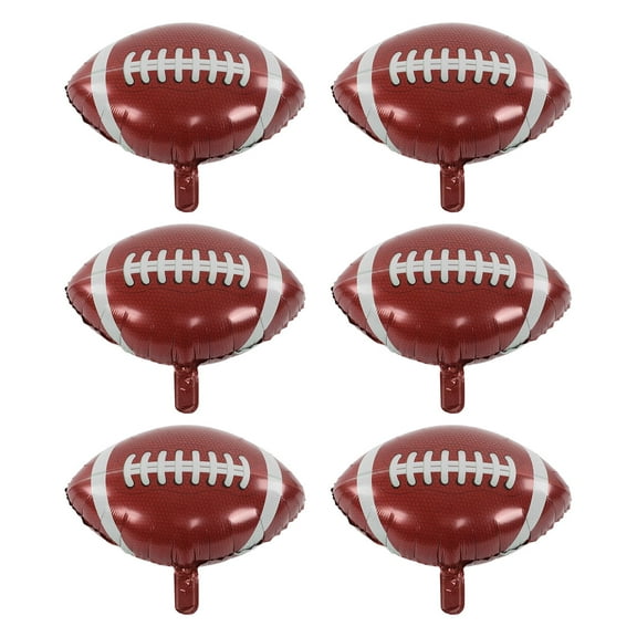 6Pcs Football Balloons Reusable Mylar Party Balloons Football Shaped Aluminum Foil Balloons for Sport Themed Football Themed Birthday Party Decor