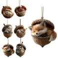 thumbnail image 1 of 6Pcs Forest Animal Acorn Ornaments – Cozy Forest Christmas Ornaments, 2026 New Pine Cone Animal Decoration, Woodland Creature Figurine, Acrylic Hanging Ornament Home Party Décor, 1 of 7