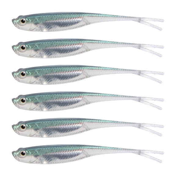 6Pcs Fork Tail Swimbaits Floating Fishing Lure Soft Silicone Artificial Baits Fishing Accessories Easy to Use