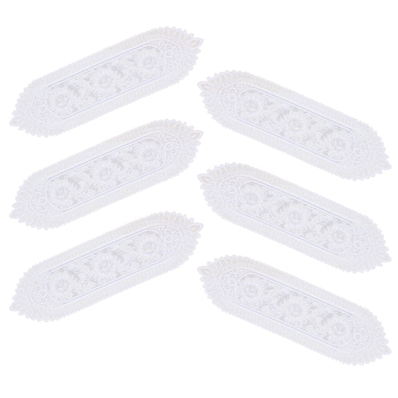 6Pcs French Crochet Lace Table Runners Dresser Scarf for Wedding Party Decors