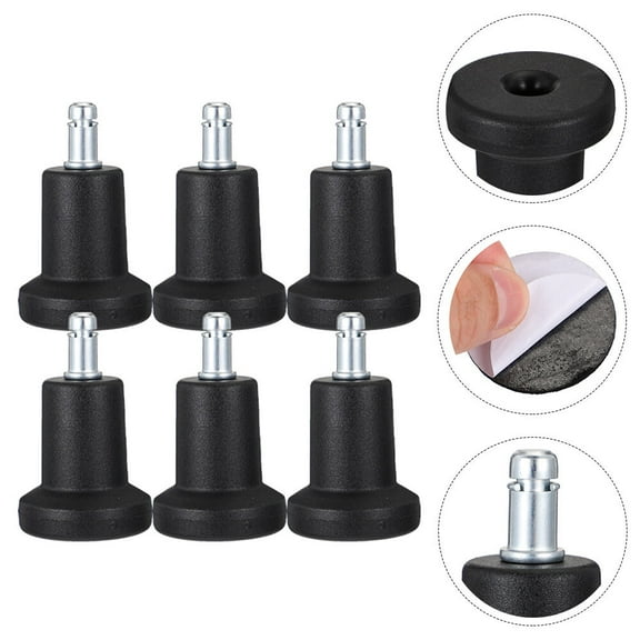6Pcs Plug In Casters for Chairs Adjustable Fixed Feet Practical Chair Levelers