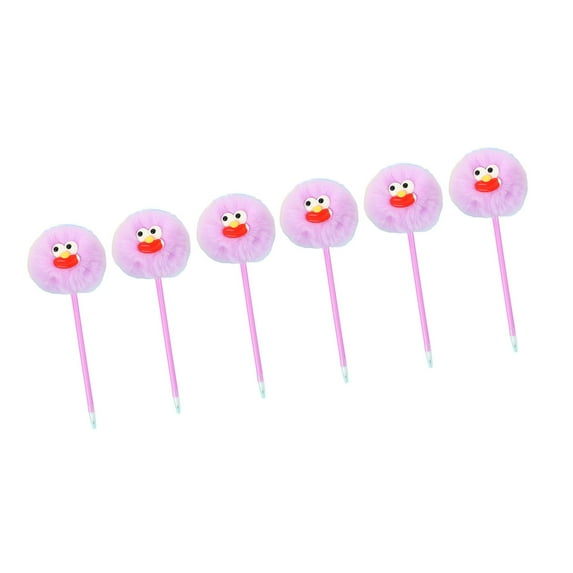 6Pcs Furry Ballpoint Pen for Women Writing Christmas Stocking Fillers Office Writing Tool 1.0mm Smooth to Write