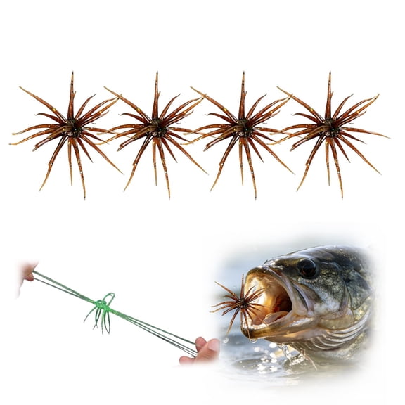 6Pcs Fuzzy Dice Fishing Lure for Bass Fishing, Soft TPR Creature Bait, Floating Soft Plastic Lures with Reflective Glitter, Lifelike Breathing Action for Freshwater & Saltwater