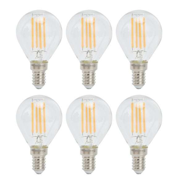 6Pcs G45 E14 LED Bulbs Dimmable 4W Transparent Vintage Filament Bulb for Chandelier Warm Light 220V