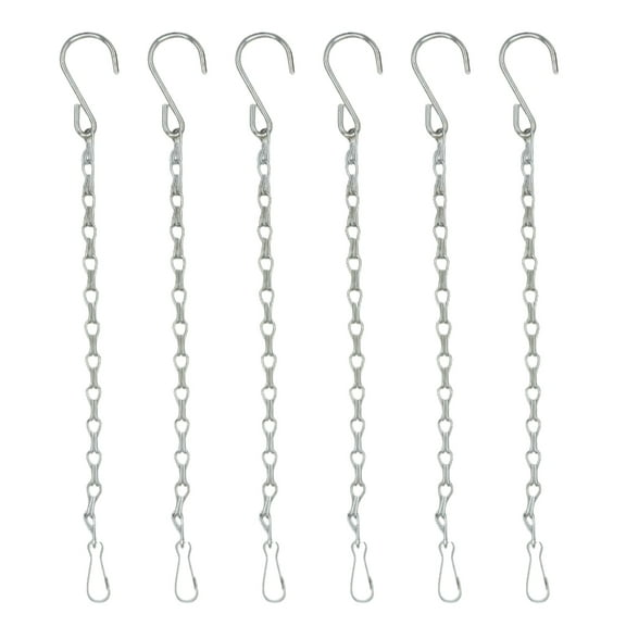 6Pcs Garden Plant Hangers Double Hook Hanging Chain for Flowers Bird Feeders Adjustable Length Ceiling Hook Enduring