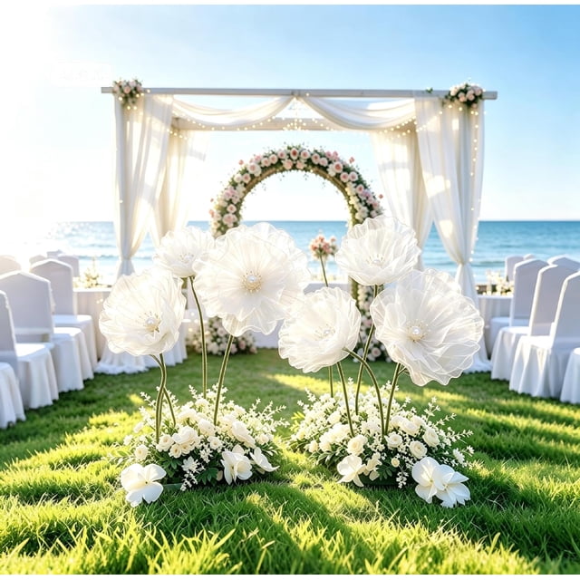 6Pcs Giant Flowers Decoration Flexible Flowers for Spring Tea Bridal ...